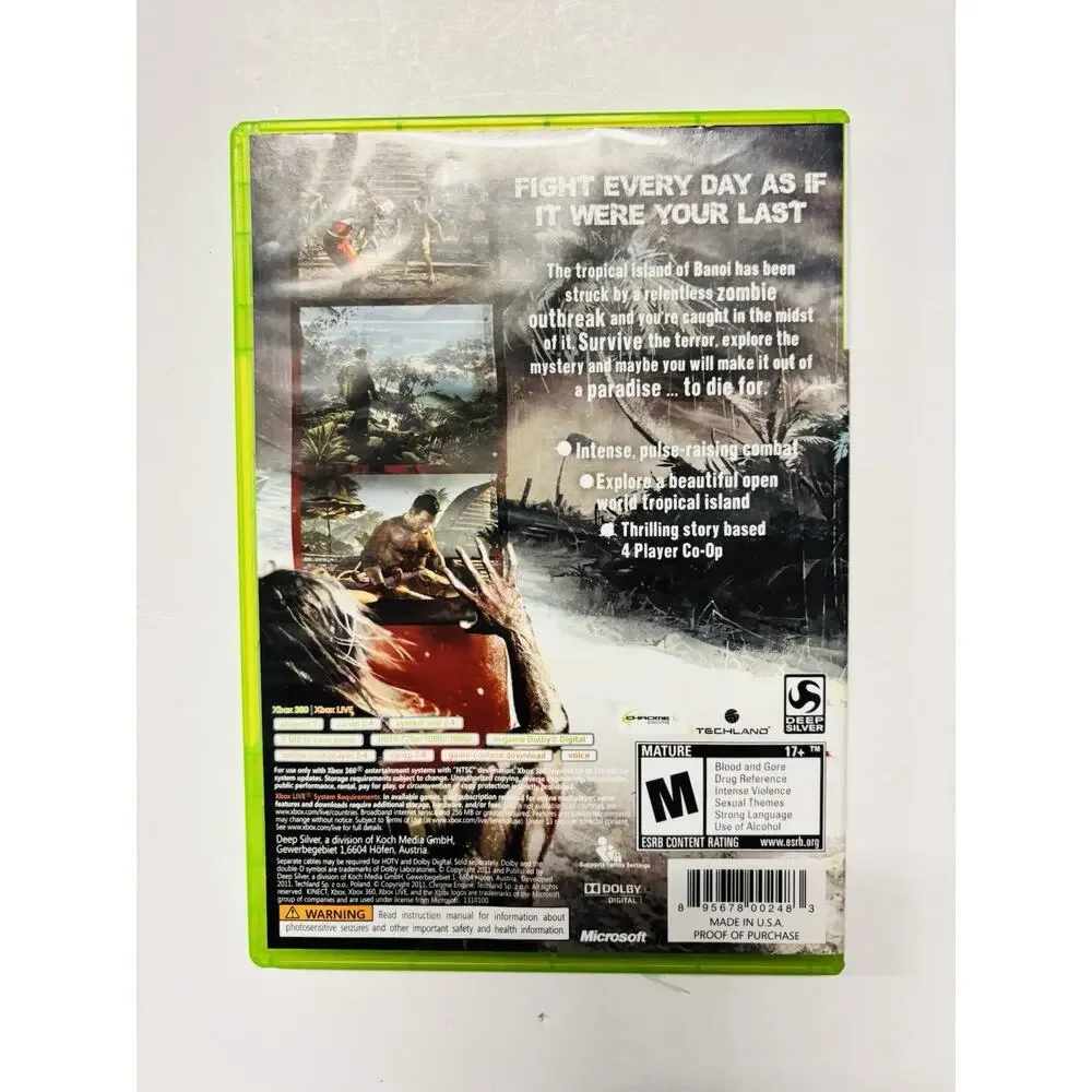 Dead Island (Microsoft Xbox 360, 2011) CIB Complete Tested Works VG Condition